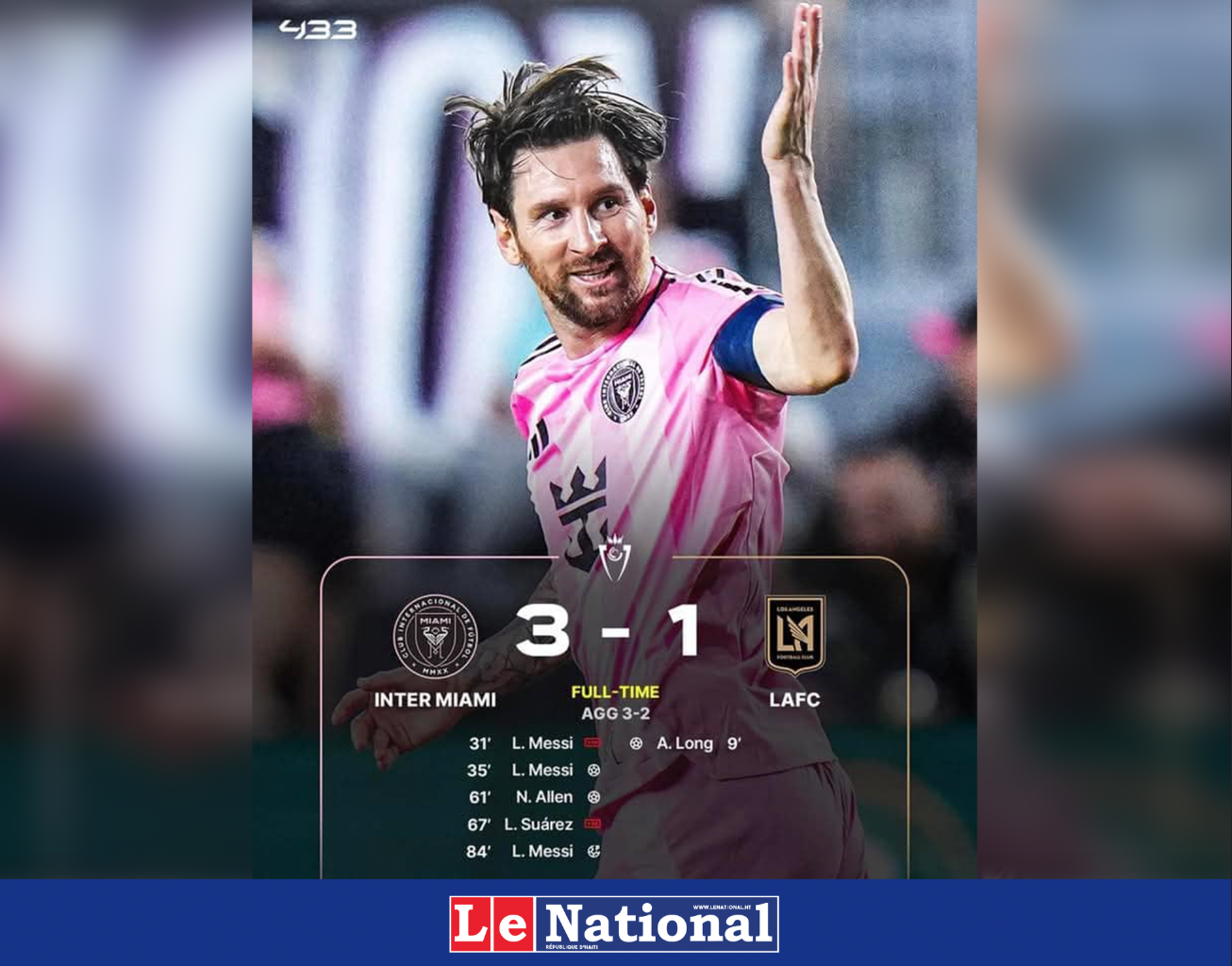 Messi et l’Inter Miami terrassent le LAFC et filent en demi-finales